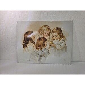 Vintage Spring wonder Cottagecore Children Print wall hanging Shabby Chic rare